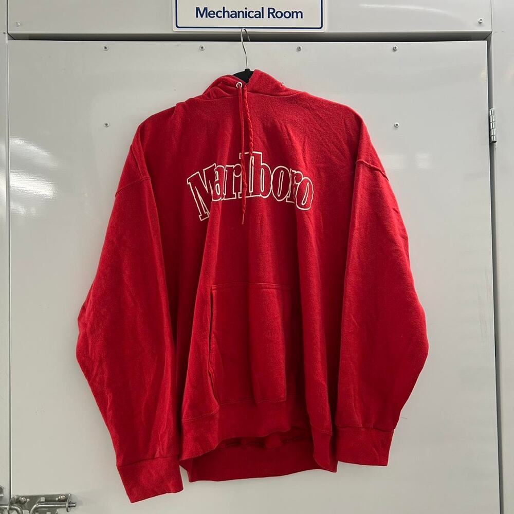 Vintage 90s Marlboro red cotton hoodie Size XL